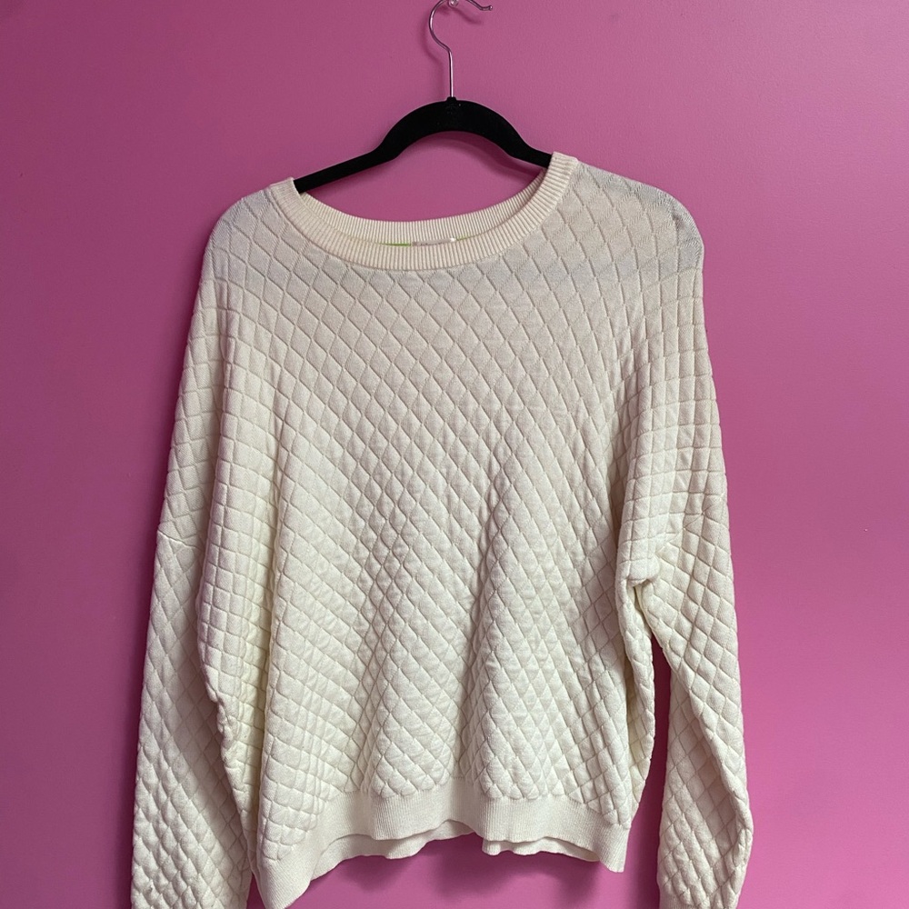 Chic Cream Quilted Sweater